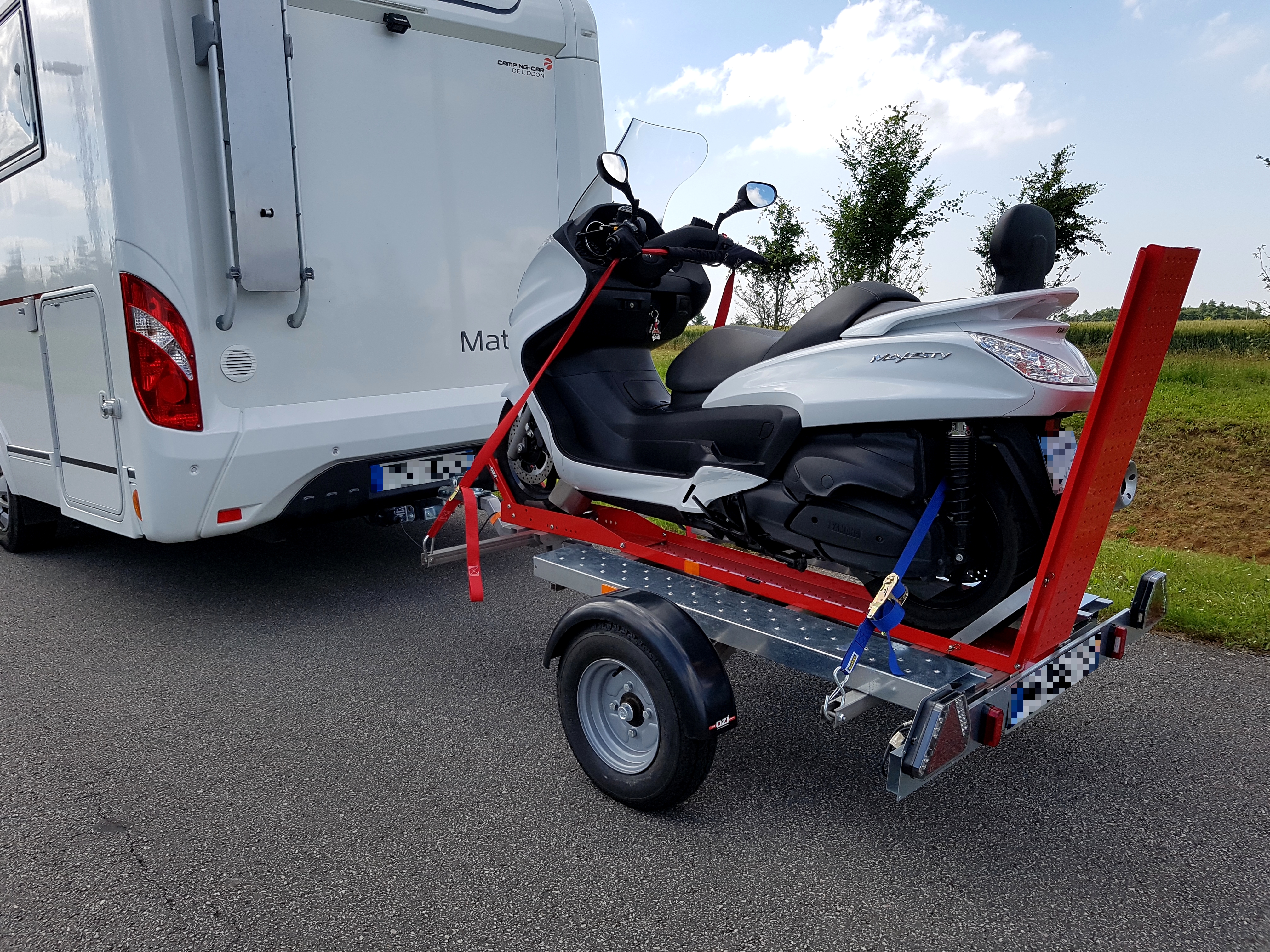 On holidays with my motorbike and my OZIconcept motorbike folding trailer